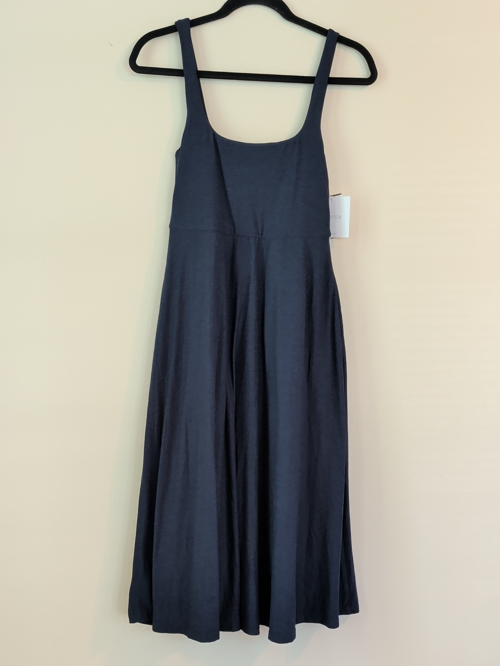 Beyond Yoga Blue Sleeveless Square-Neck Midi Dress